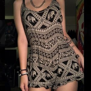 Elephant print romper